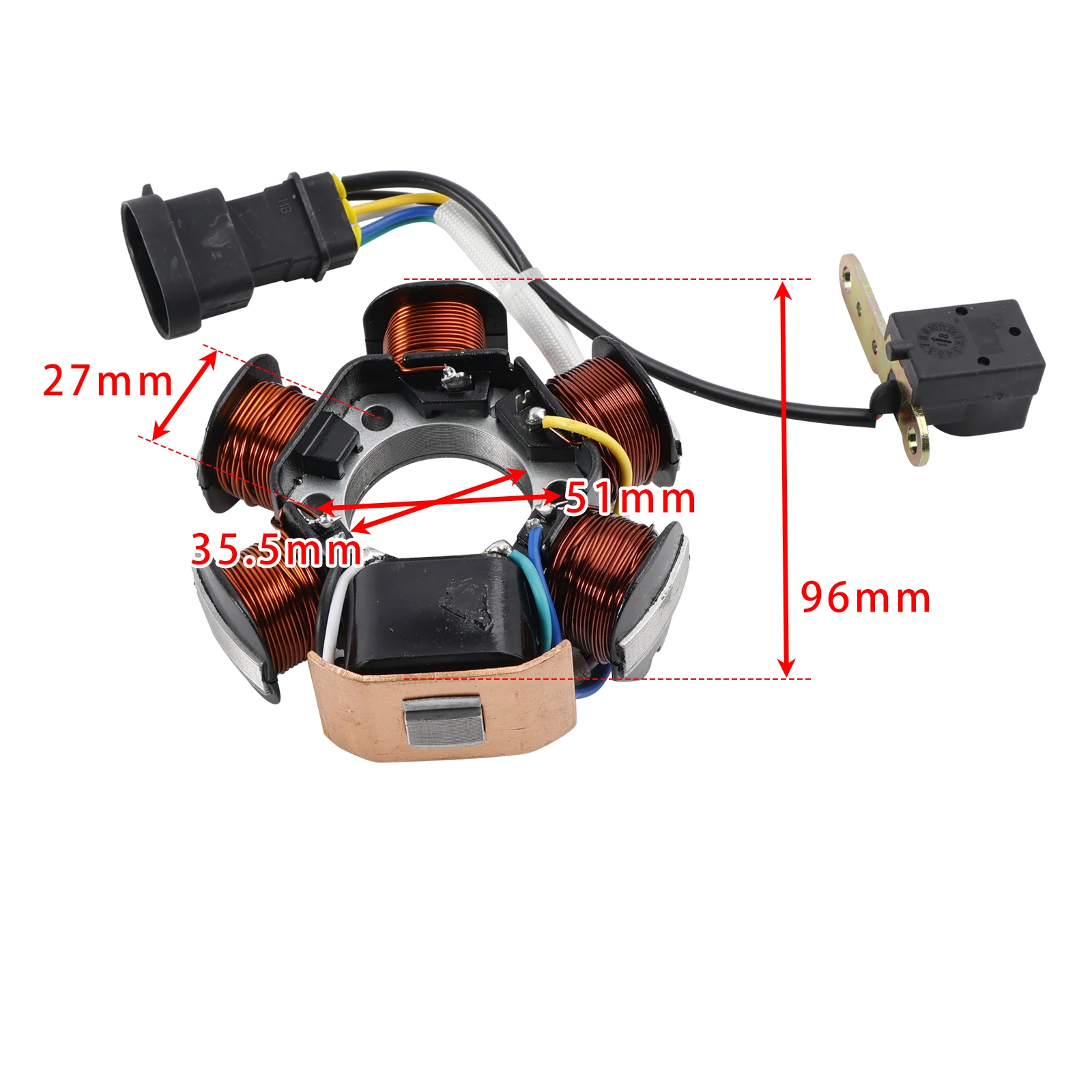 Фото 6-КОНТАКТНЫЙ СТАТОР Topteng MAGNETO ДЛЯ APRILIA 50 SR MOTARD/SR R FACTORY/SPORT CITY/MOJITO 2T №2