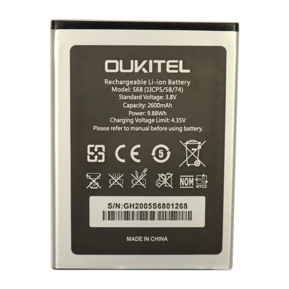 2600 мАч новый высококачественный аккумулятор для OUKITEL S68 / C16 Pro мобильный телефон