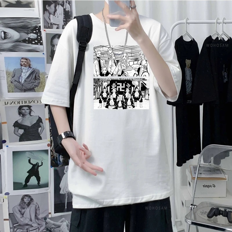 Футболка мужская летняя с круглым вырезом и коротким рукавом топ принтом