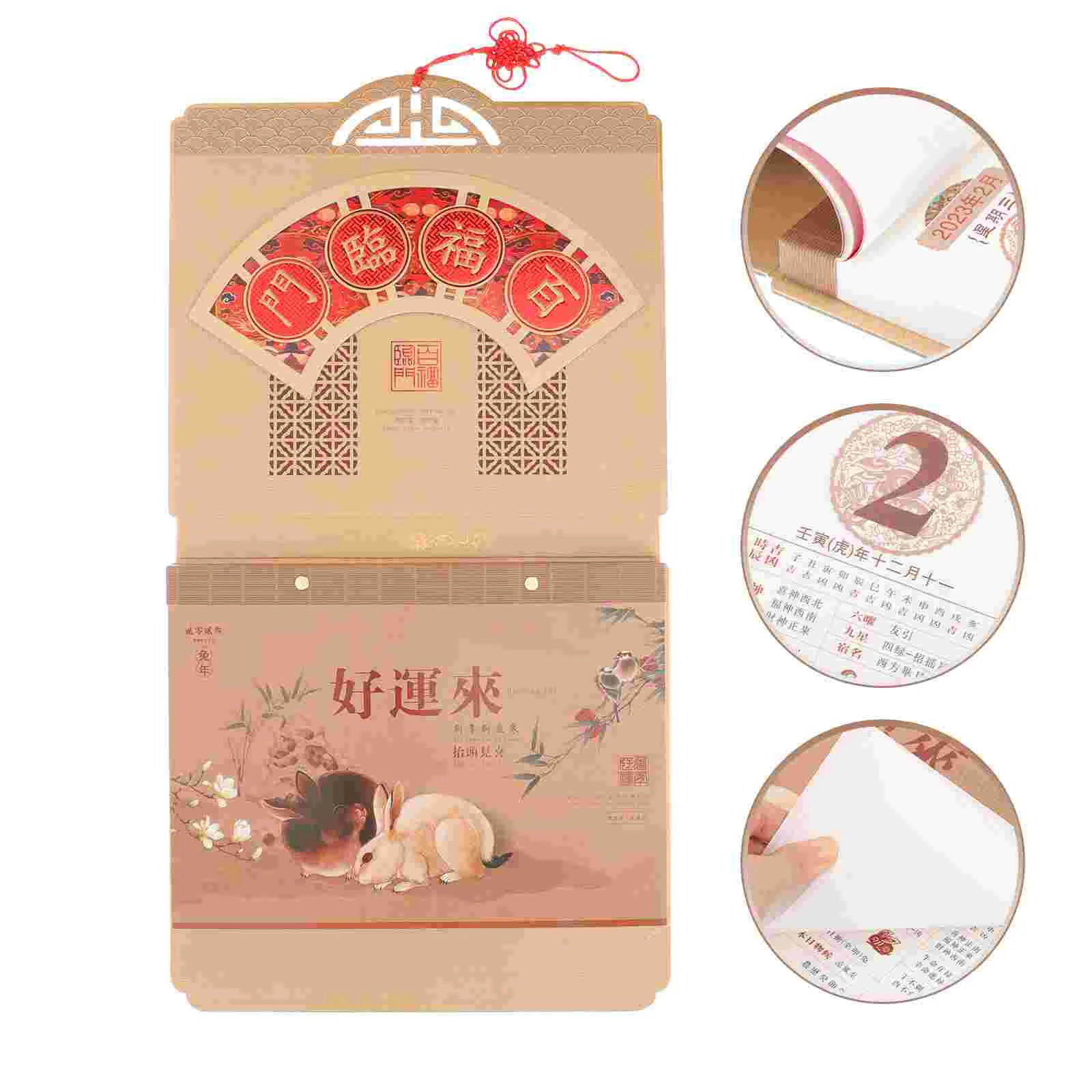 

Calendar Wall Year 2023 New Hanging Chinese Monthly Planner Decoration Supplies Festival Spring Fu Decor Character Lunar Lucky