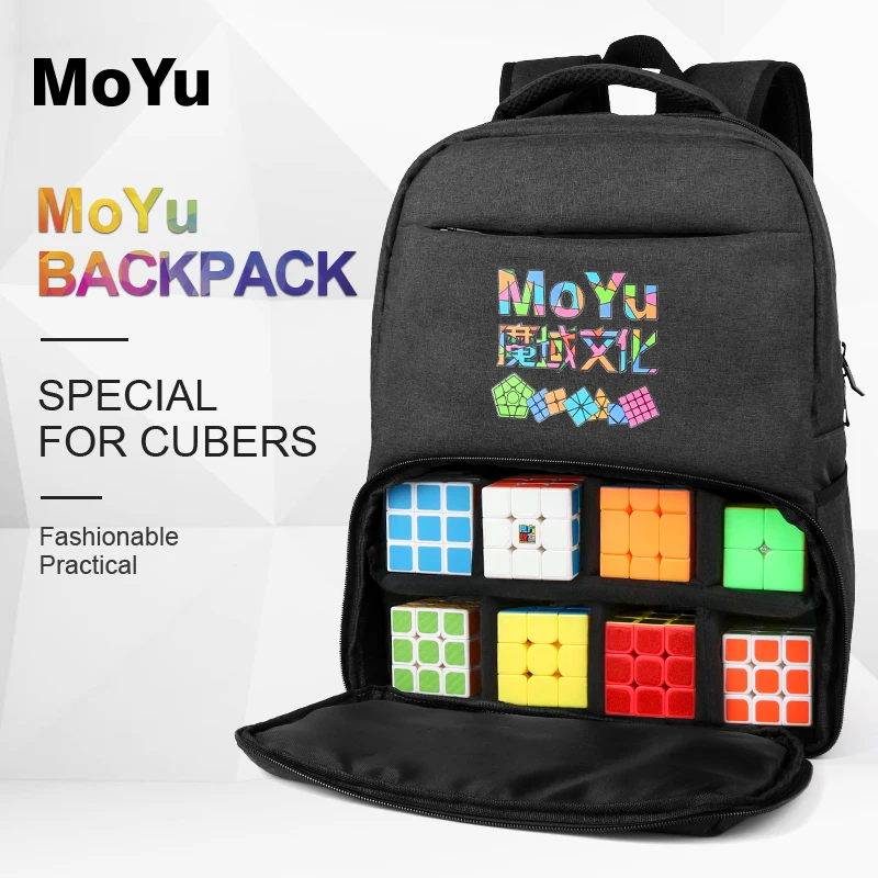 [ECube] Moyu กระเป๋าเป้สะพายหลังสีดำ Professional สำหรับ Magic ปริศนา Cube 2X2 3X3X3 4X4 5X5 6X6 7X7 8X8 9X9ทั้งหมดชั้นของเล่นชุด