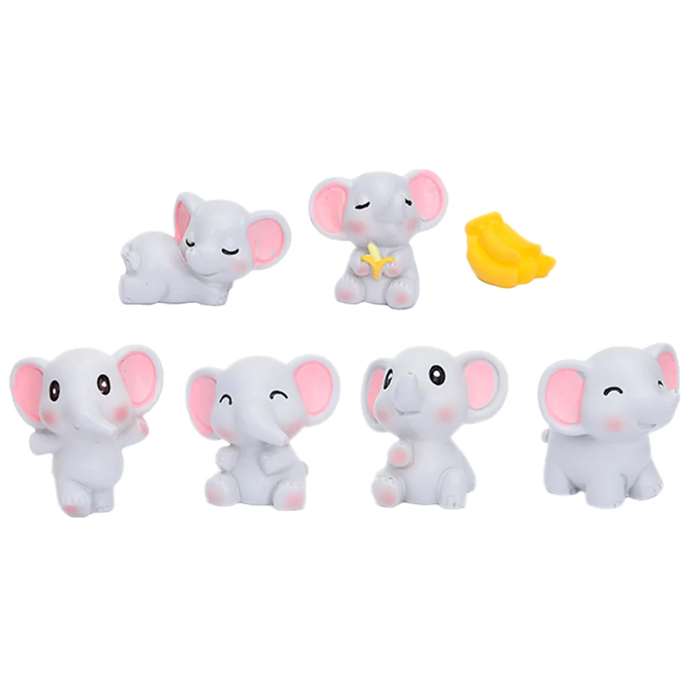 

Mini Resin Elephant Statue Decor Animal Figures Figurines Bed Room Decorations Tiny Animals Small Model Containers