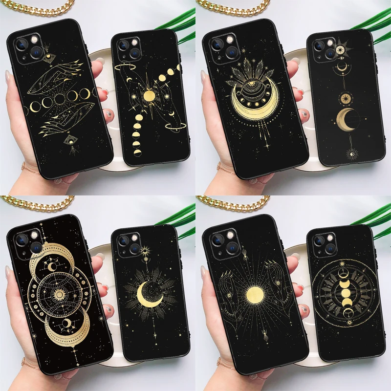 Фото Чехол для Huawei Nova 3i 7i 8i 11i 12i 9 10 SE Y60 Y61 Y70 Y72 Y73 Y90 Y91 P20 P30 P40 Lite с дизайном «Галактика, Луна, Звезды, Фазы, Тотем» №1
