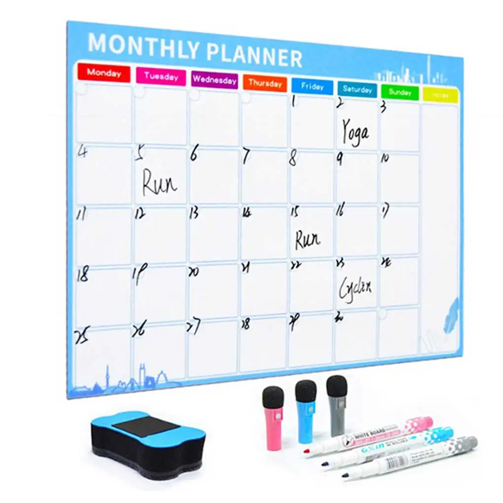 

Whiteboard Dry Erases Memo Board Flexible Living Room Refrigerator Calendar Stickers Students Monthly Planner Boards