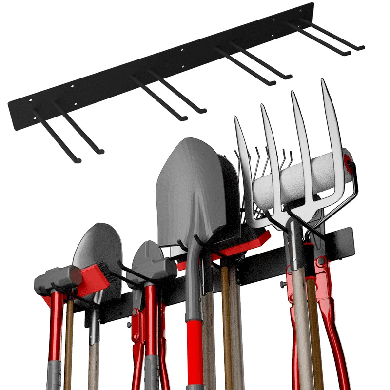 

Metal 36" Wall Mount Shelf Hook Rack 380 lbs Capacity Black squat rack gym equipment