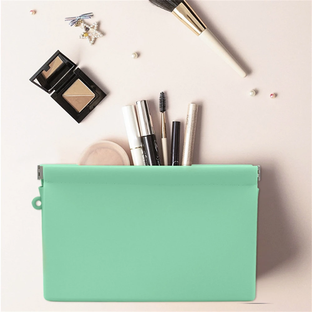 

New Fashion Simple Solid Color Multifunctional Silicone Makeup Bag Portable Travel Toiletry Bag Large Capacity Storage Container