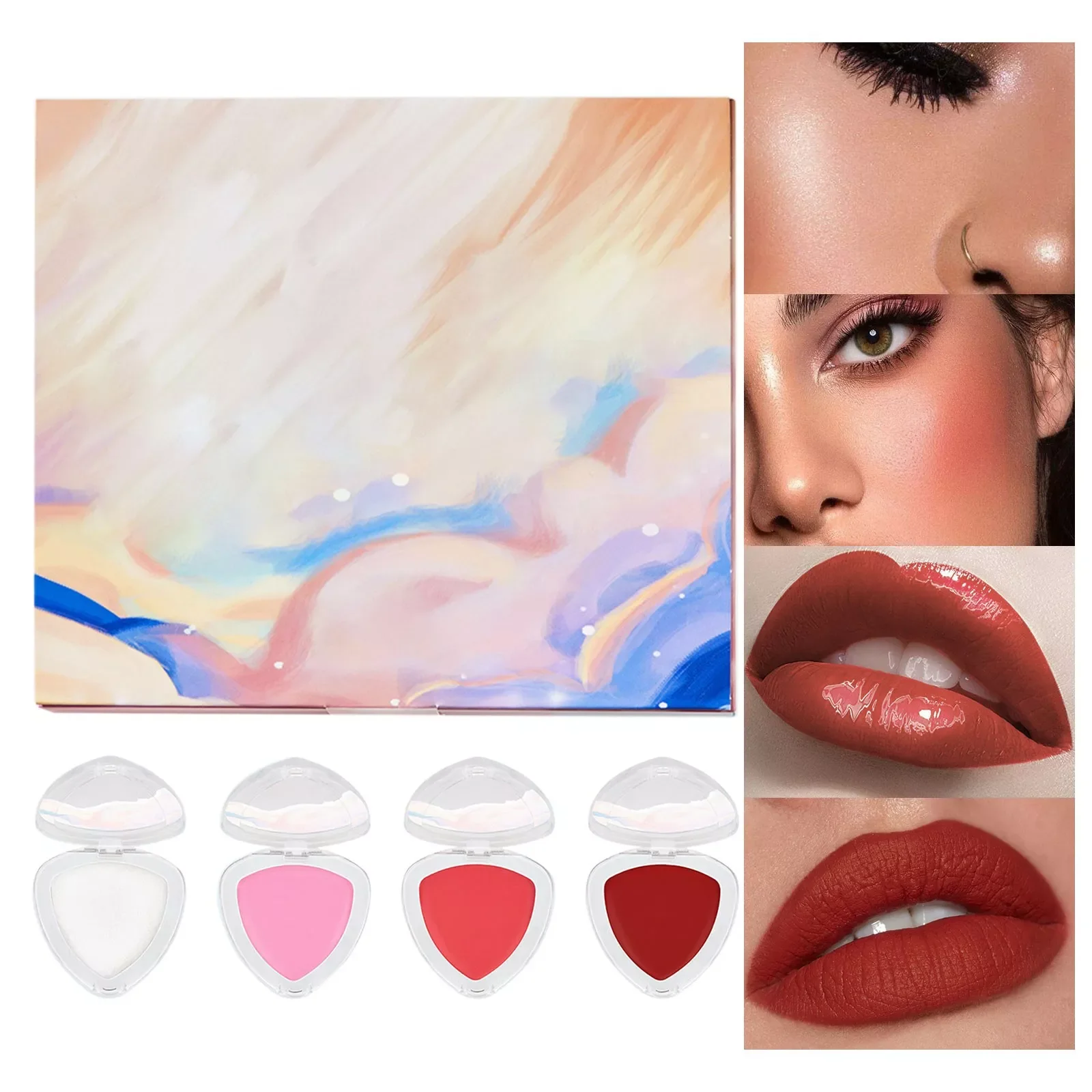 

NEW Women's Makeup Kit Plumping Lipstick Love Beauty Set Lipstick Set Moisturizing Hydrating Lip Highlighter Makeup for Wome