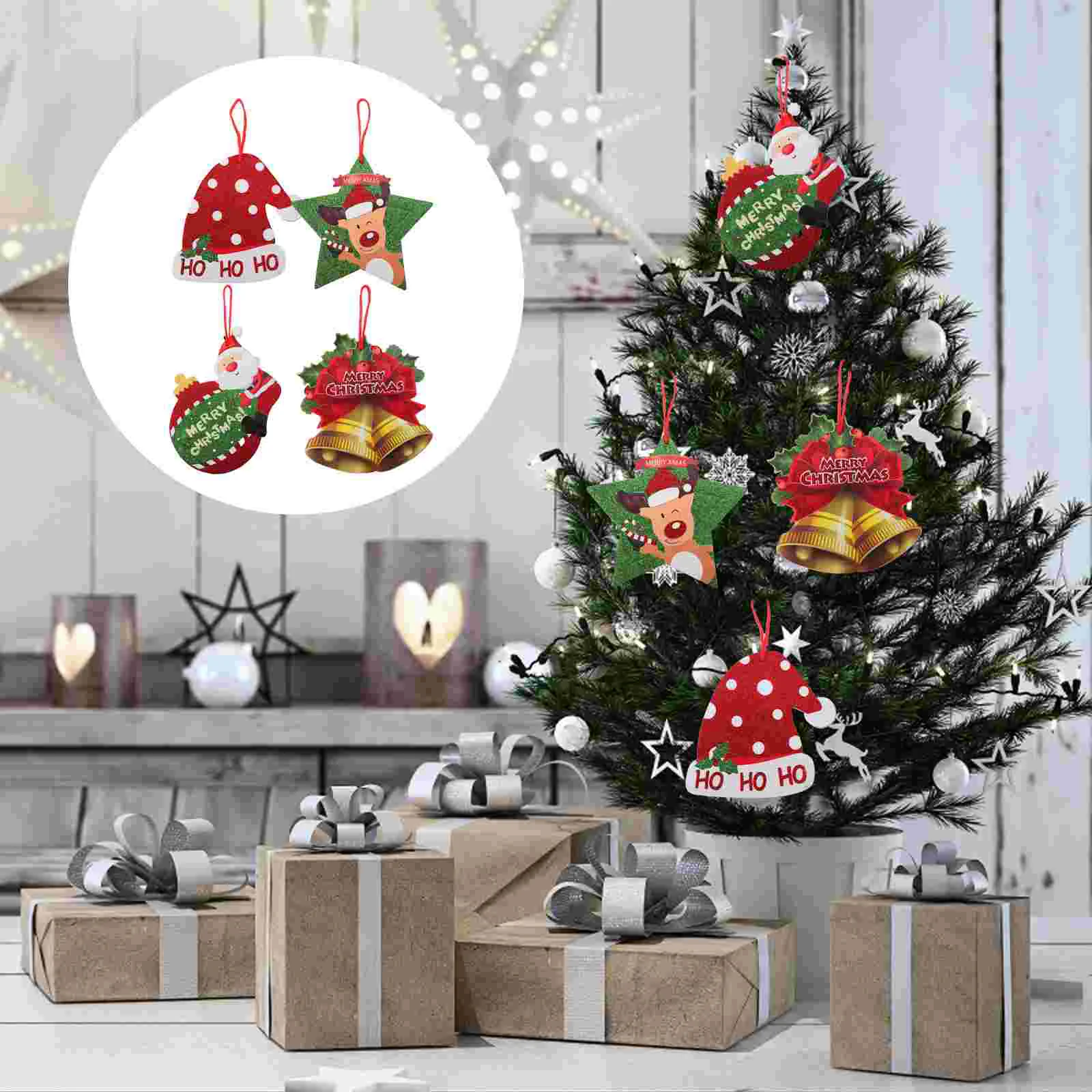 

5 Pcs Ornament Christmas Ornaments Decorative Hanging Xmas Tree Tag Foam Trees Pendant
