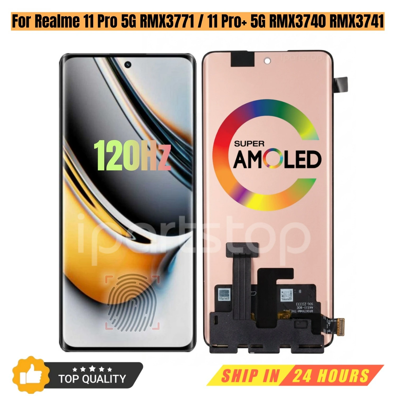 Фото iParts Новый дисплей для OPPO Realme 11 Pro RMX3771 11 Pro+ Plus 5G RMX3740 RMX3741 120 Гц AMOELD сенсорный экран с рамкой OEM №1