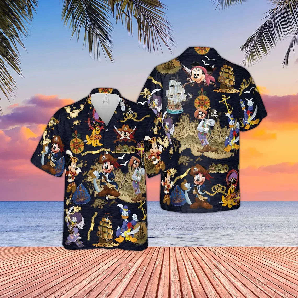 

Disney Pirates of Caribbean Hawaiian Shirt Mickey And Friends Shirt Disney Pirate's Life Hawaiian Shirt Funny Holiday Shirt