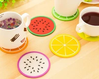 cartoon fruit shape table desk cup mat mini coaster for table desk hot silicone cup mat placemat stand drink pad slip holder
