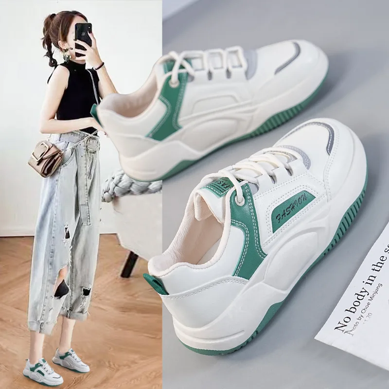 Sneakers Women Platform Shoes Leather Patchwork woman Casual shoes Sport Shoes Ladies Outdoor Running Vulcanized Shoes