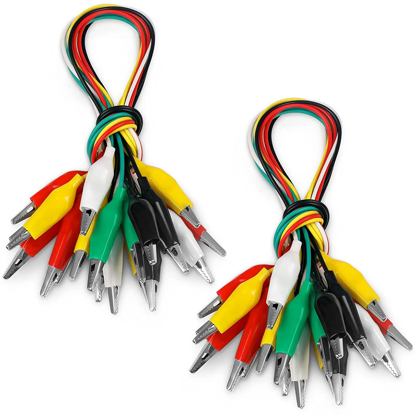 

20pcs Color Alligator Clip Electric DIY Small Battery Power Cord Sheath Electric Clamp Double Head Test Clamp 40cm Test Leads