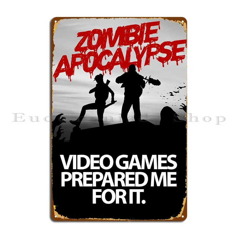 

Gaming Gamer Vs Zombies Metal Sign Garage Print Cinema Wall Decor Cinema Tin Sign Poster
