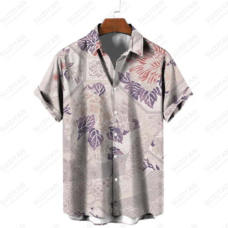 Мужская рубашка с коротким рукавом и воротником на пуговицах в британском стиле |