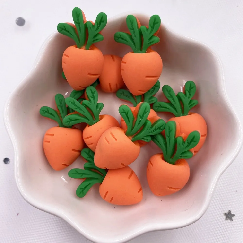 Ful 3d Carrot Flatback Figurines Cabochon Scrapbook Diy Hair Bow Hairpin Embellishments Accessories Crafts H654