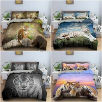 tiger duvet cover soft comforter cover animal bedding set tiger pattern quilt cover for bedroom decorative 23pcs bedclothes