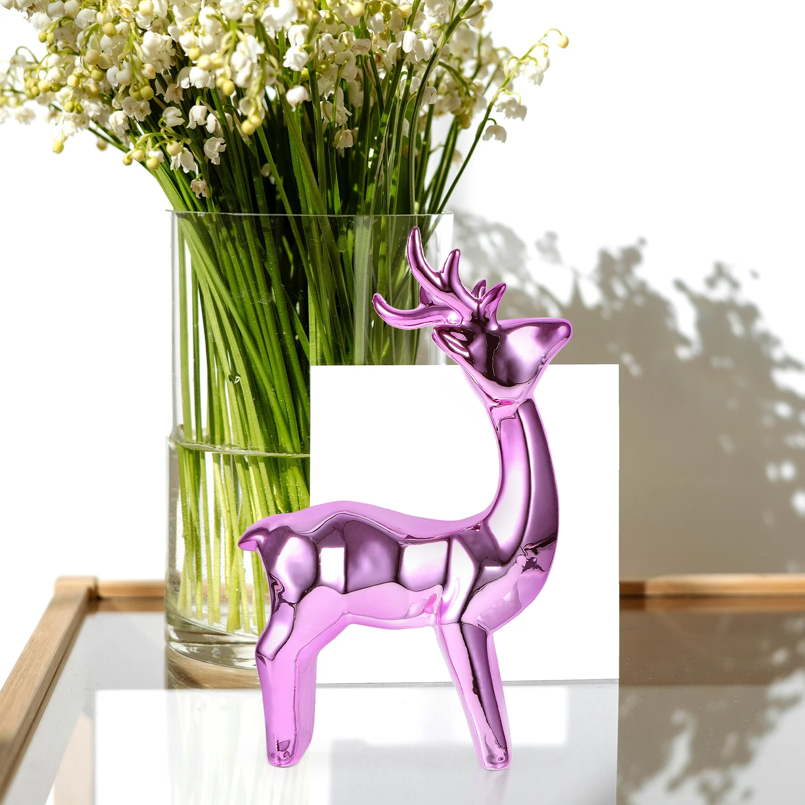 

Ceramic Deer Ornament Home Decor Craft Cabinet Tabletop Animal Figurines Ceramics Figure For Household Sculpture Statues