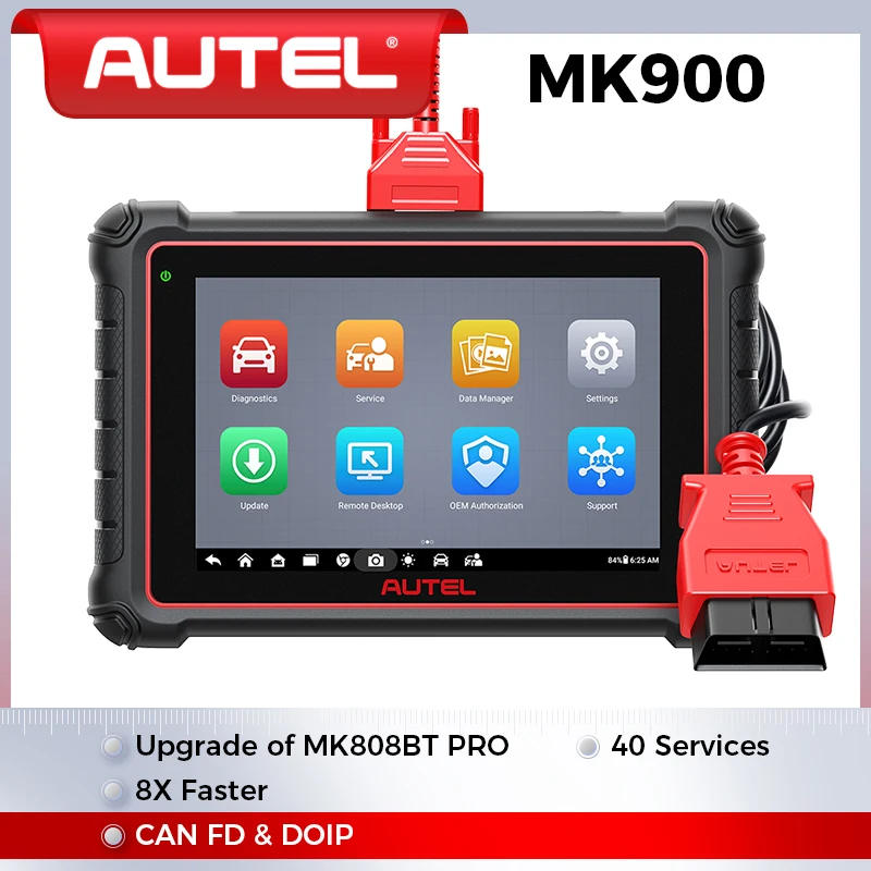 

Autel MaxiCOM MK900 Диагностический сканер DoIP CAN FD Инструмент сканирования Двунаправленное управление 40+ Сервисные функции Обновление MK808BT PRO
