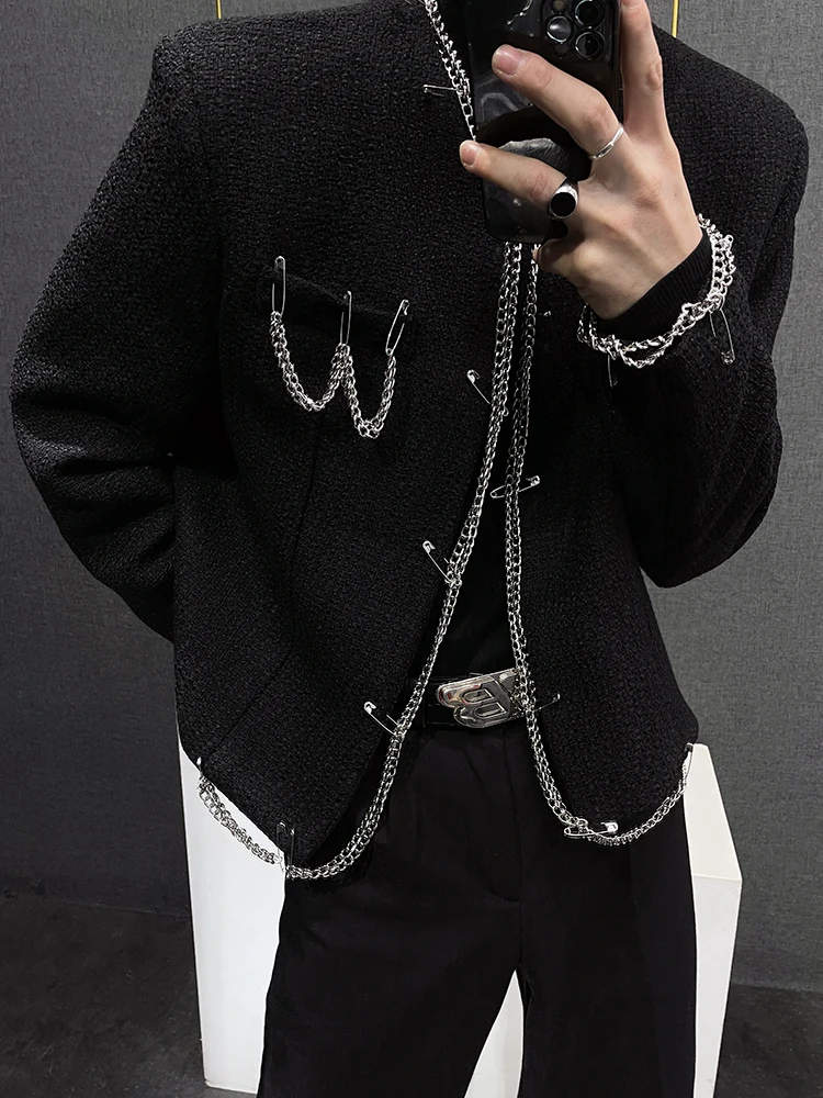 Модное декоративное короткое пальто в стиле ретро с цепочкой новые изысканные