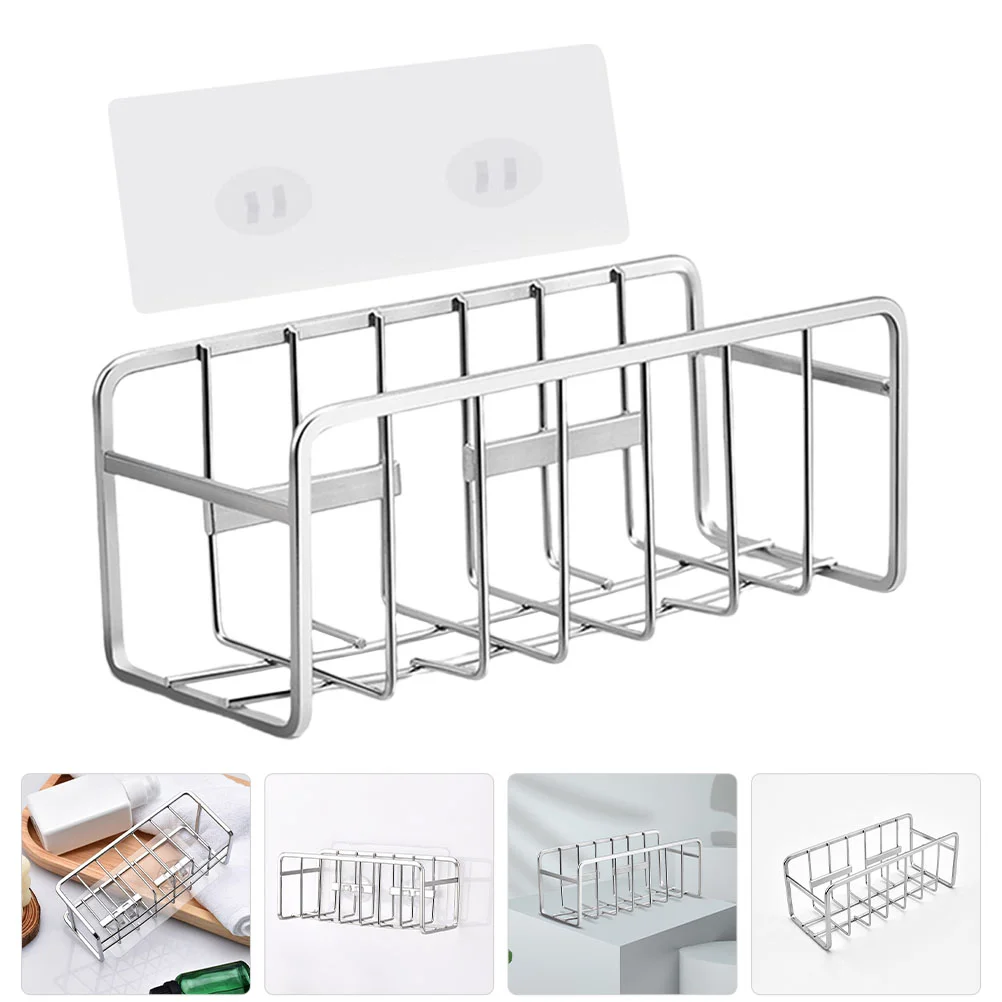 

Sponge Sink Holder Kitchen Rack Basket Dish Adhesive Organizer Storage Sponges Steel Stainless Drying Bathroom Soap Countertop