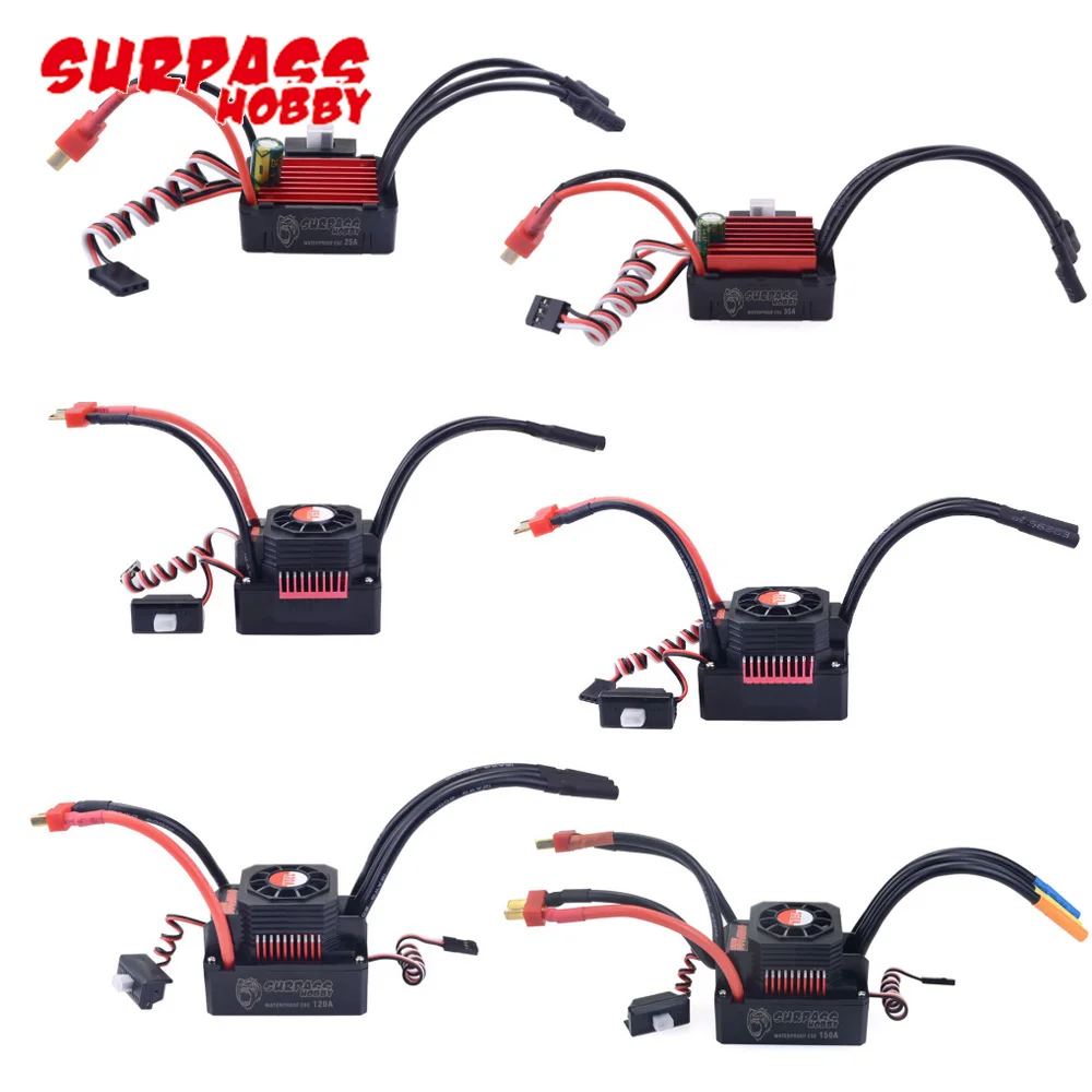 

Surpass Hobby Waterproof 25A 35A 45A 60A 80A 120A 150A ESC Brushless Senseless ESC T/XT60 Plug For 1/8 1/10 1/12 1/20 RC Car Toy