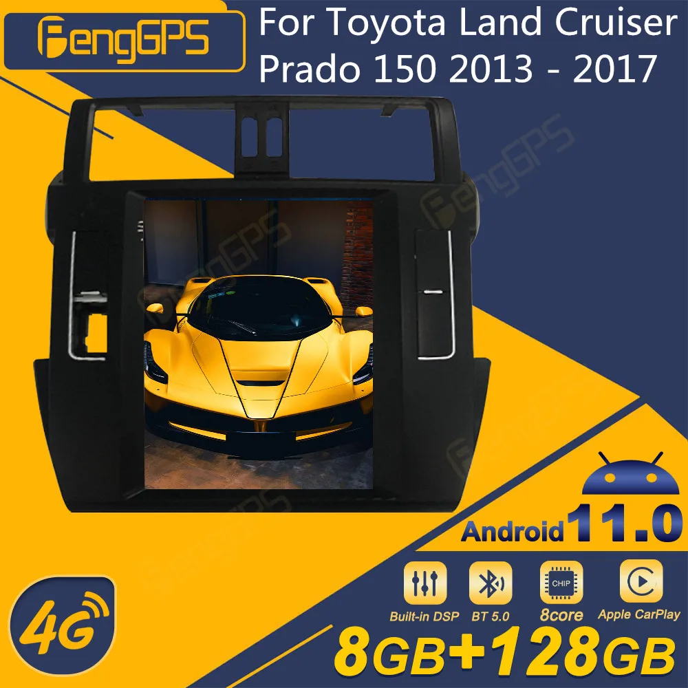 

Автомобильный радиоприемник для Toyota Land Cruiser Prado 150 2013-2017, Android, экран Tesla, 2Din стереоприемник, Авторадио, мультимедийный плеер