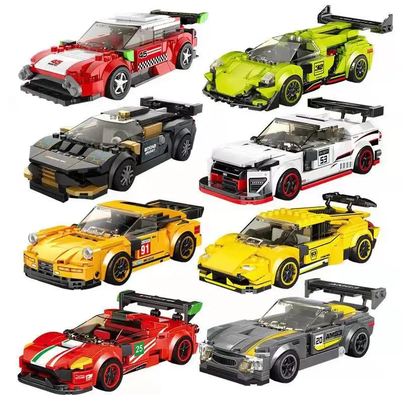Совместим с конструктором Lego Speed Champion City Racing Car модели гоночных автомобилей