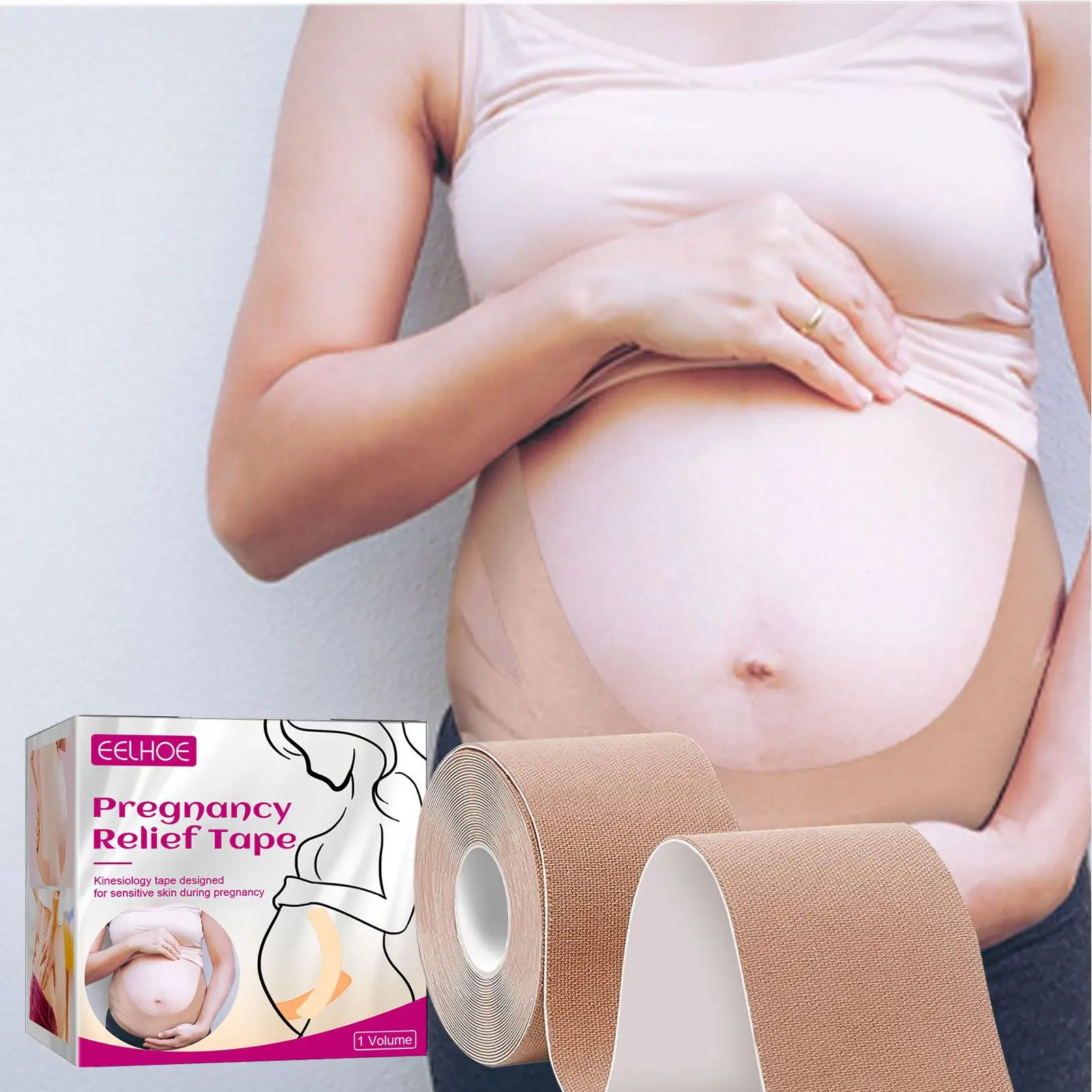 

Лента для живота для беременных | Незаметная кинезиологическая лента для беременных | Дышащая поддерживающая живот B