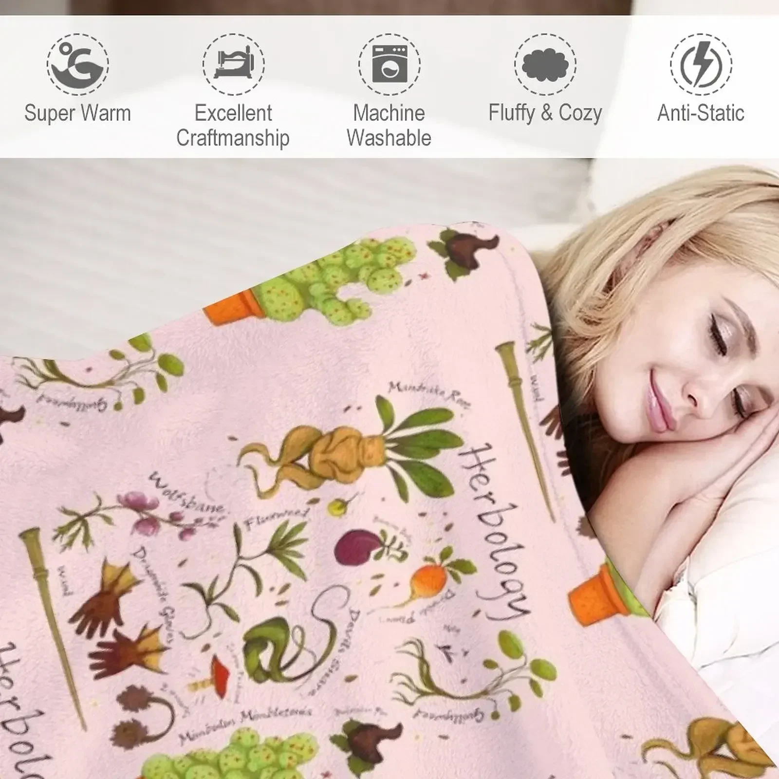 Одеяло с гербиологическими растениями фланелевая ткань одеяла для диванов