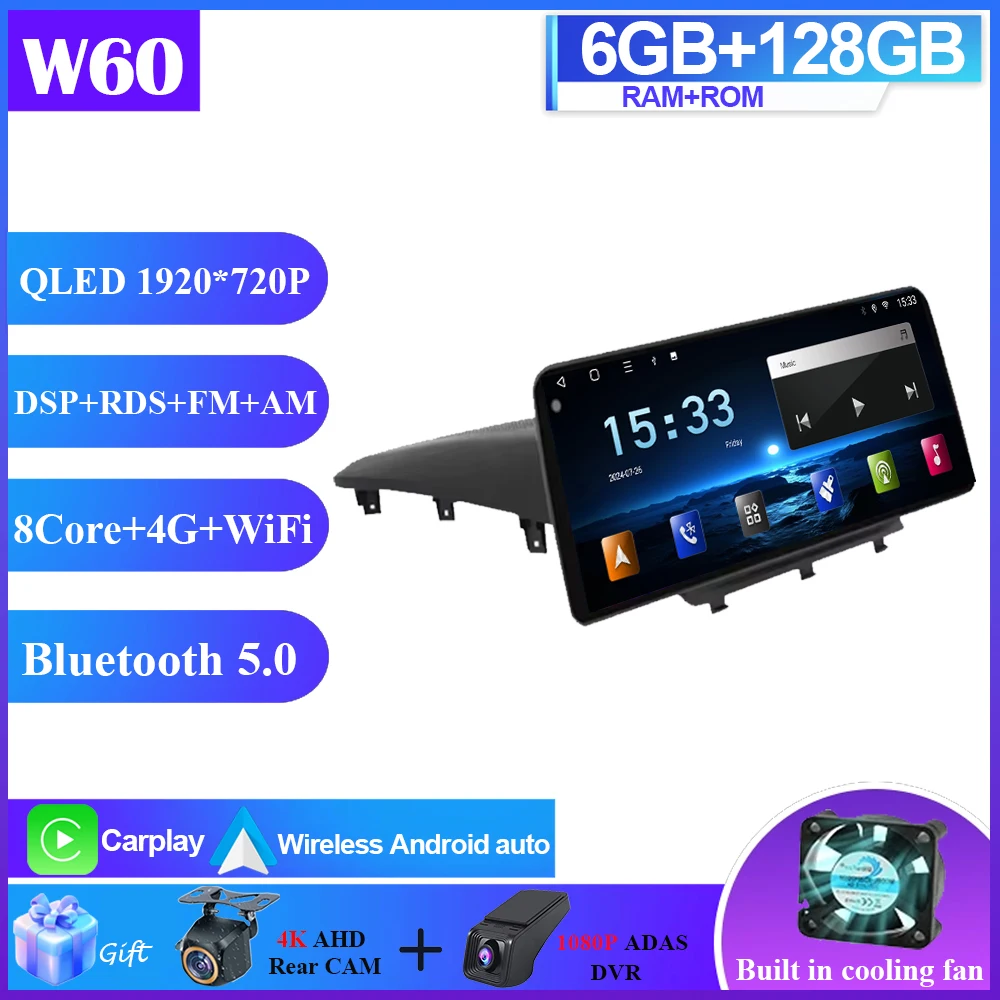 

12,3-дюймовый Android 14 для Opel Antara 2006-2017, экран, радио, автомобильный видеоплеер, стерео GPS, мультимедийный Carplay, головное устройство, 5G WIFI Cam