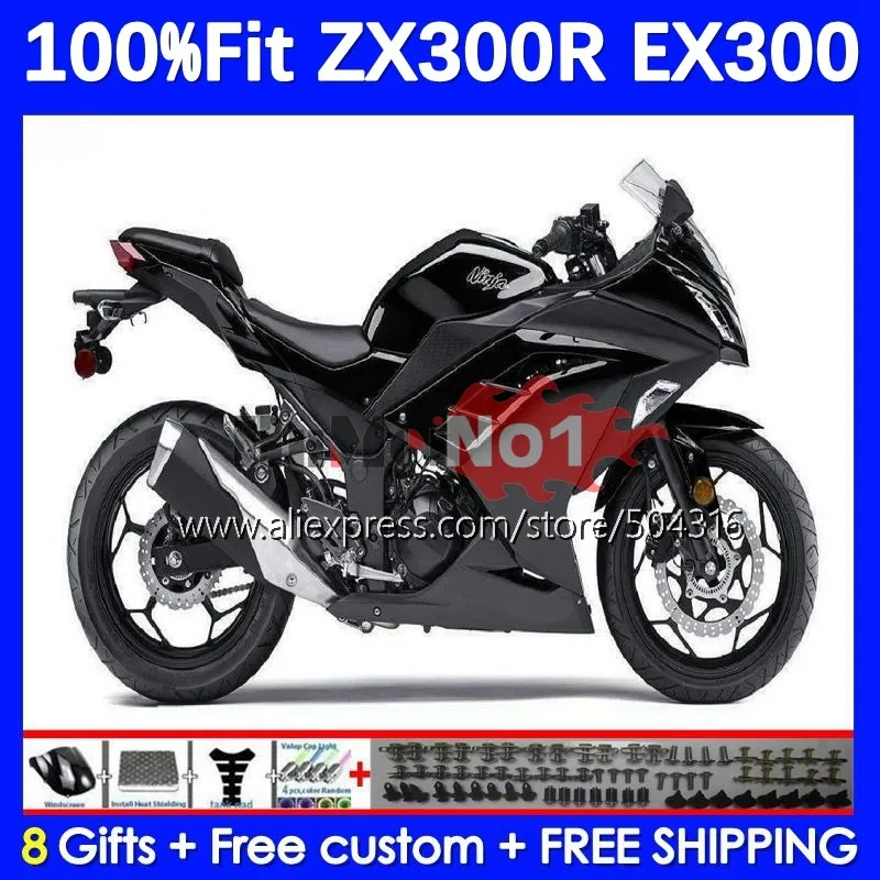 

OEM ZX-3R For KAWASAKI NINJA EX ZX 300R ZX300R 51MC.29 ZX3R 13 14 15 16 17 EX300 2013 2014 2015 2016 2017 Fairings glossy black