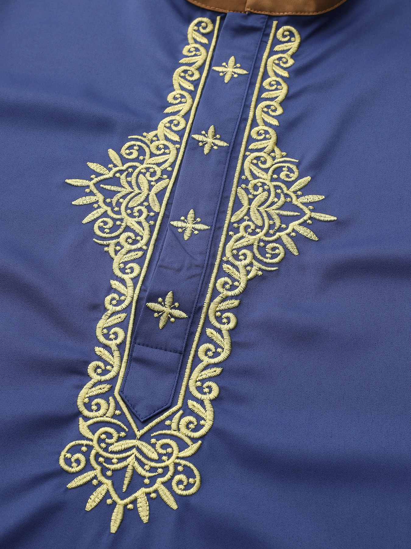 Мусульманский мужской кафтан Siena в стиле 2024 с длинными рукавами и вышивкой