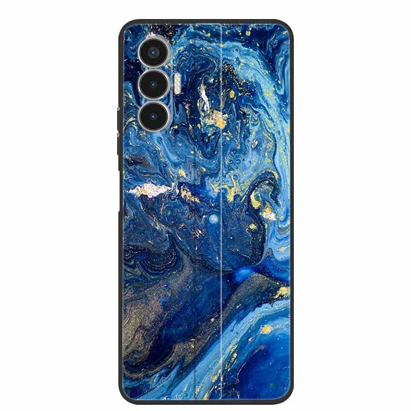 Чехол для Tecno Pova 3 черный бампер мягкий силиконовый чехол из ТПУ POVA защитные чехлы