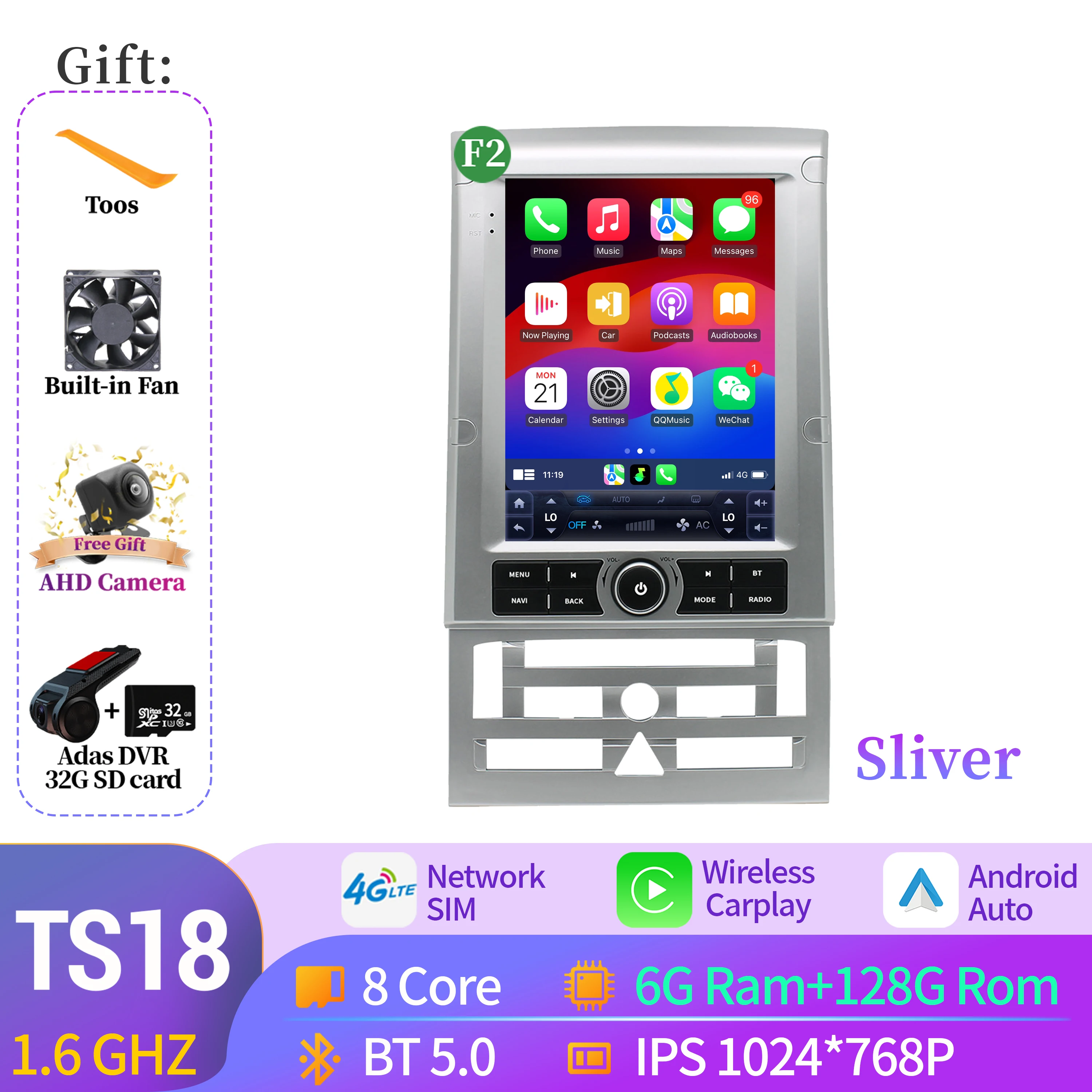 

9,7 ′′ для Peugeot 407 Cc Sw 407cc 2004-2011 беспроводной BT Carplay радио мультимедийный плеер автомобильный Android 14 головное устройство QLED экран