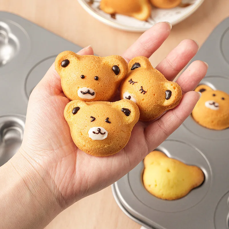 Bear Baking Mold Pan Non-Stick Carbon Steel DIY Cute Candy Cake Mold Tools Decoration Biscuit Candy Mould Baking Accessories