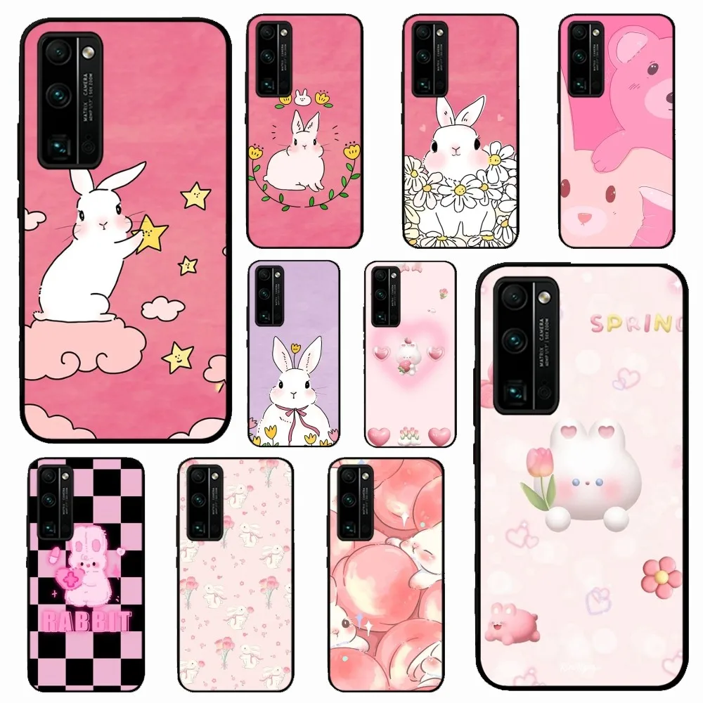 

Pink Rabbit Phone Case For Huawei Honor 10 lite 9 20 7A pro 9X pro 30 pro 50 pro 60 pro 70 pro plus