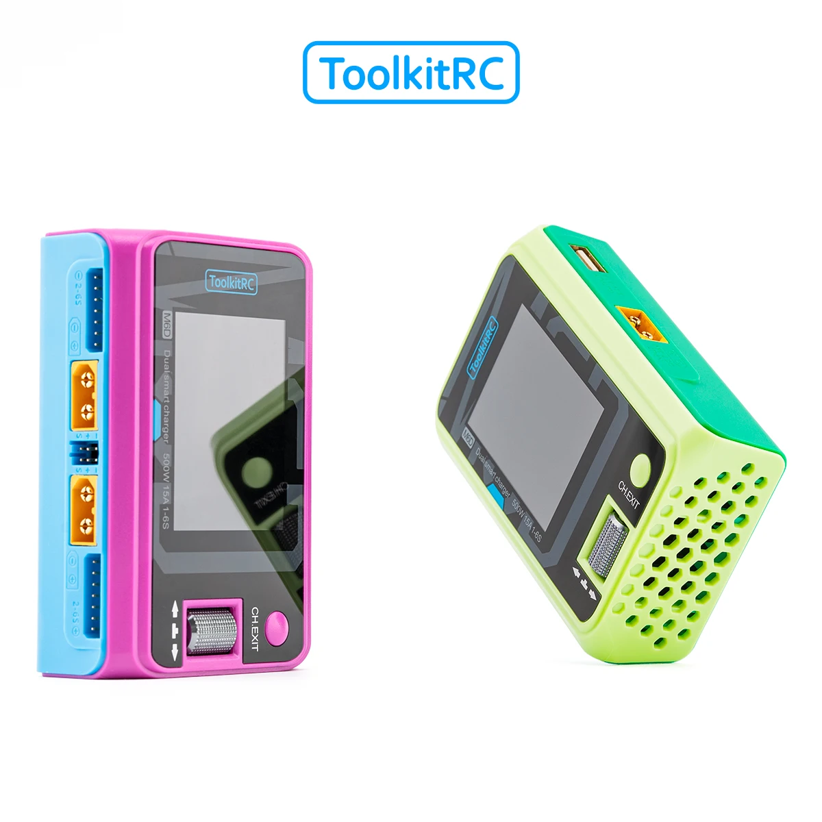 Фото Зарядное устройство ToolkitRC M6D 500W Limited Edition, высокомощное, двойное, интеллектуальное, для зарядки и разрядки, 15А, для аккумуляторов 1-6S Lipo, LiHV, Lion, NiMh, Pb №2
