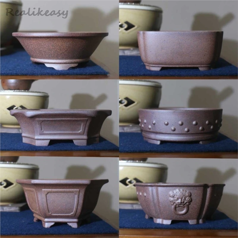 Фиолетовый глиняный цветочный горшок для сочных настольный керамический