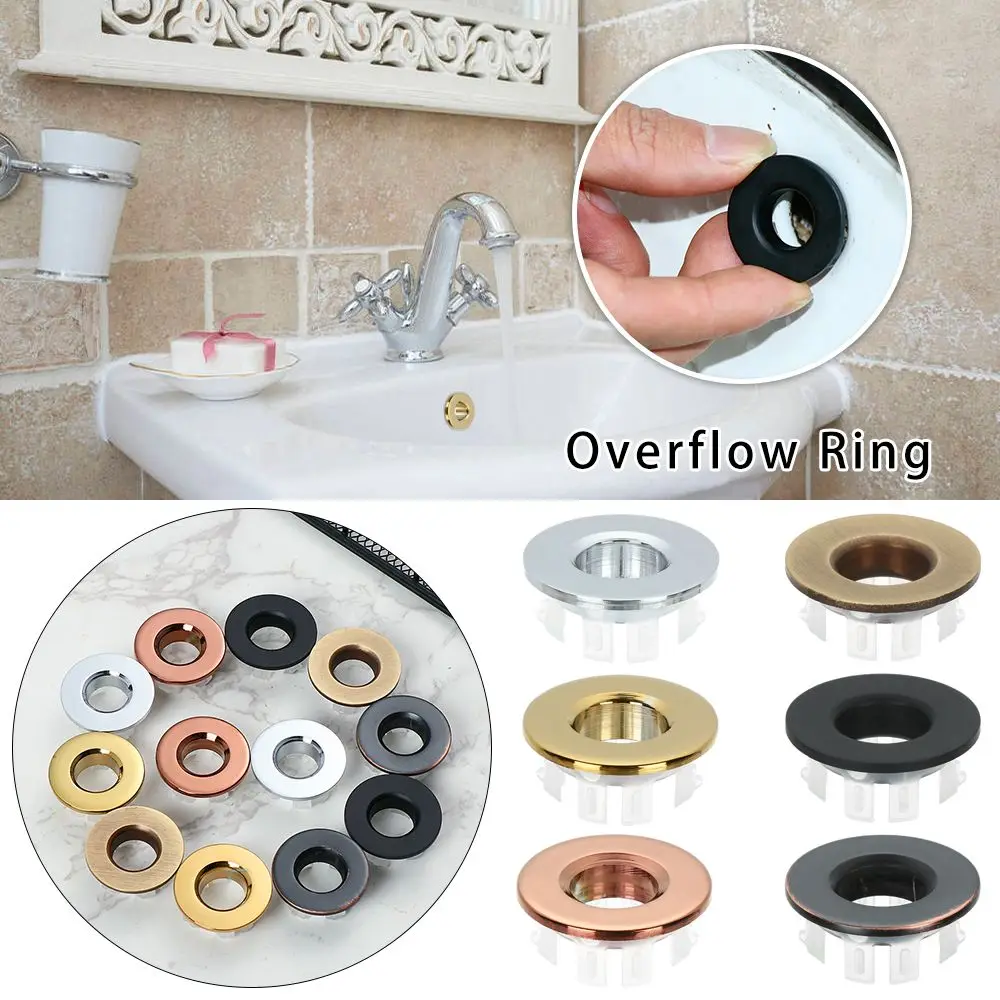

Bathroom Sink Round Hole Overflow Cover Basin Faucet Sink Hole Cover Six-foot Ring Insert Replacement