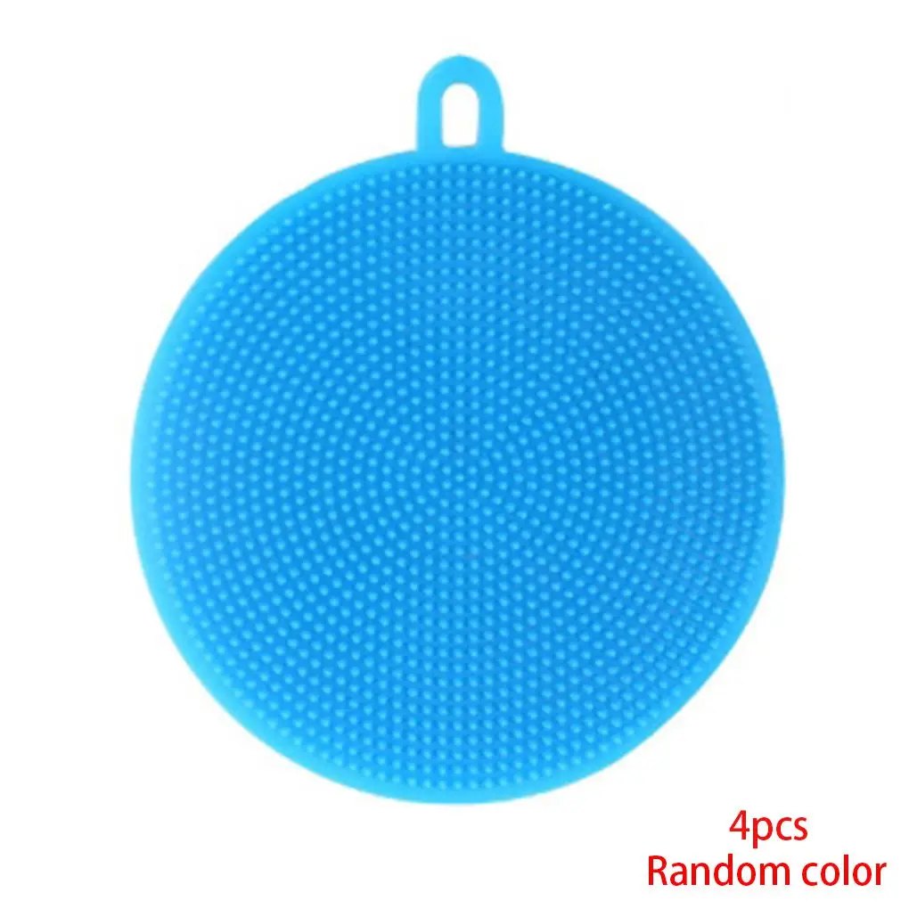 

4PCS Random Color Hot Magic Silicone Dish Bowl Cleaning Brush Multifunction Scouring Pad Pot Pan Wash Brushes Washing Tool