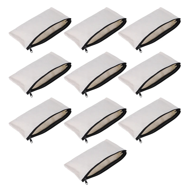 

10 Pcs Blank DIY Craft Bag Canvas Pen Case Blank Makeup Bags - Canvas Pencil Bag Cotton Canvas Cosmetic Bag Travel Bag