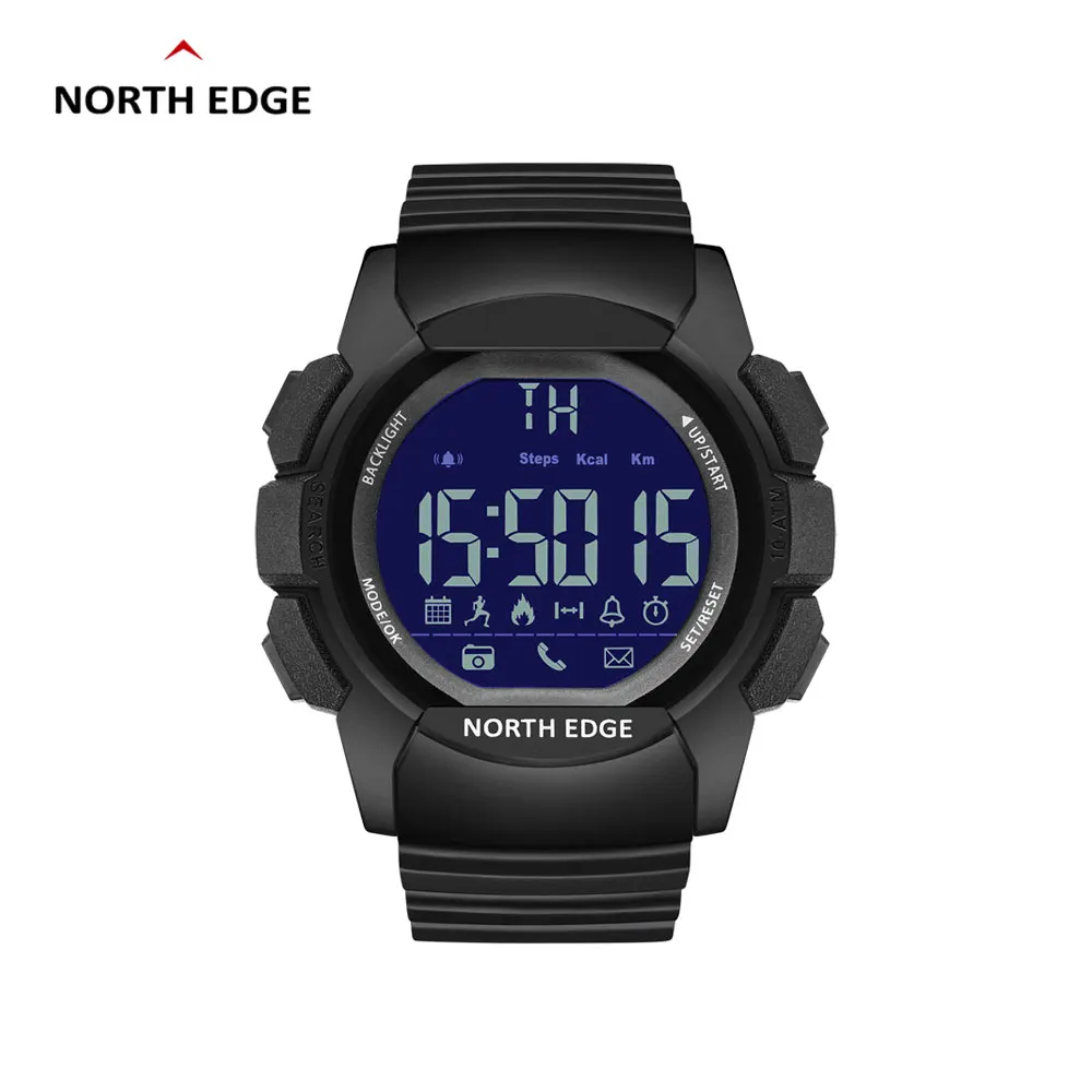 

Часы NORTH EDGE AK Мужские Цифровые, спортивные водонепроницаемые Смарт-часы для IOS и Android, 100 м