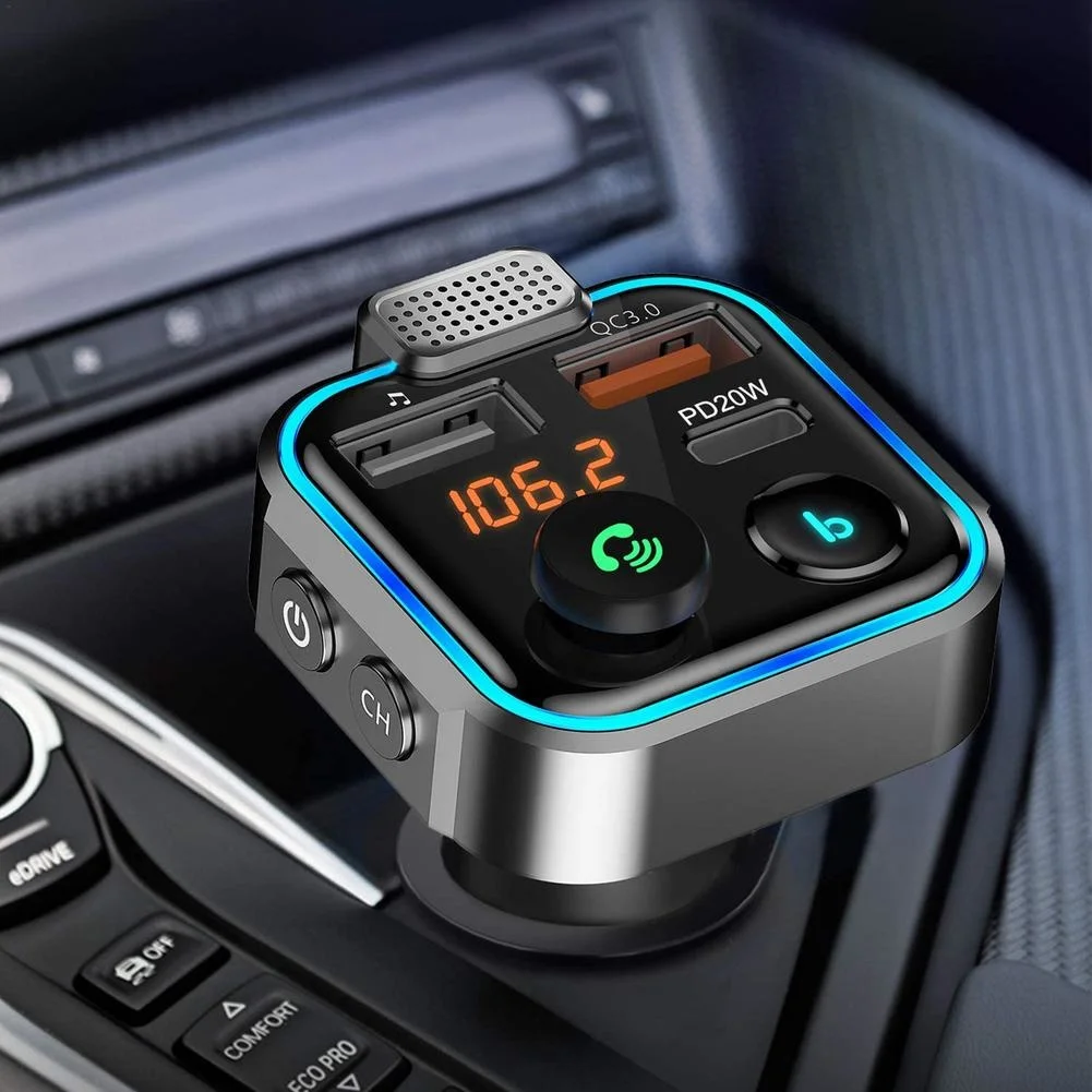 

Автомобильный беспроводной Bluetooth FM-передатчик, приемник 3 в 1, зарядное устройство USB, Hi-Fi стереоплеер, громкая связь, светодиодный дисплей, по...