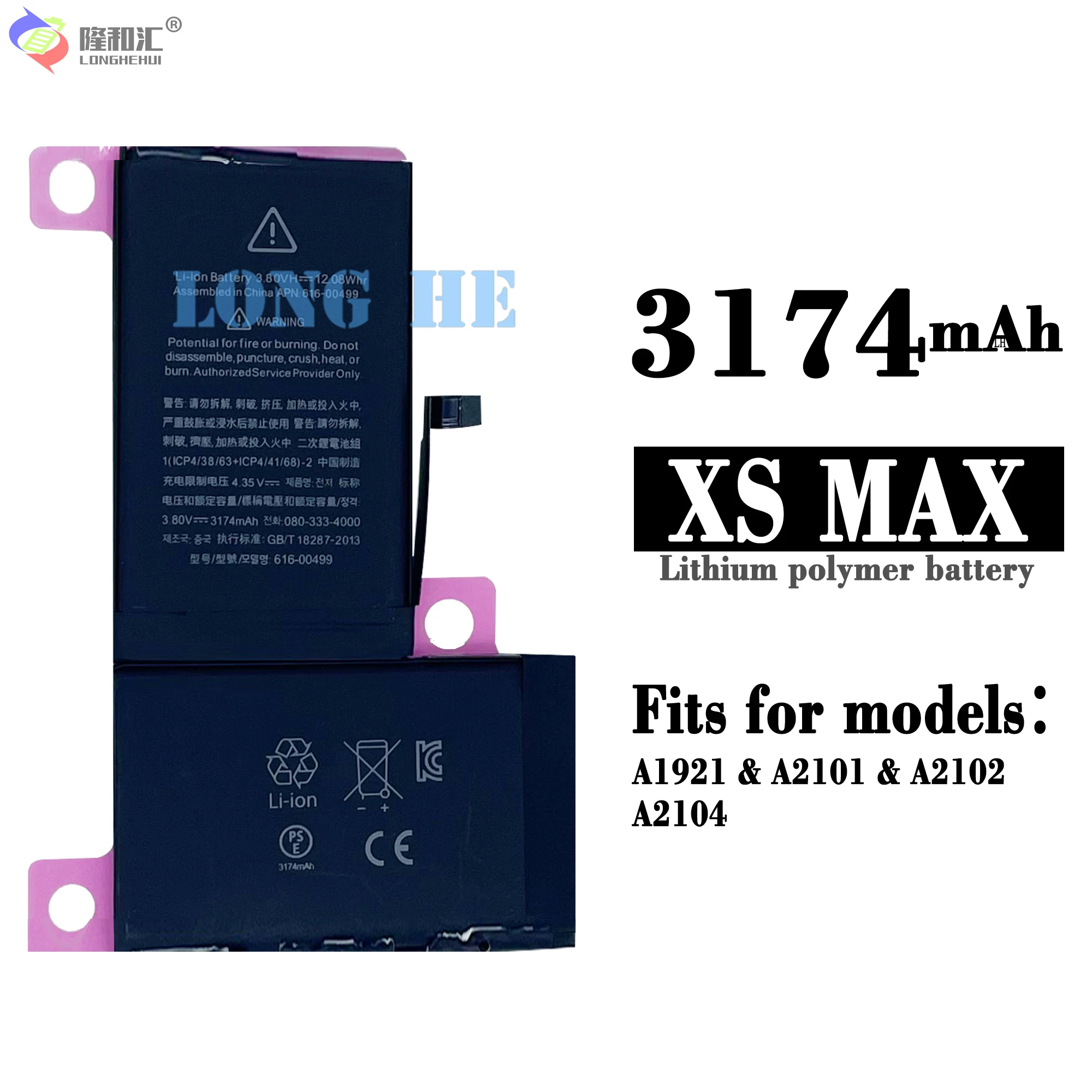 

Compatible For Apple / iPhone XS MAX 3174mAh Phone Battery Series