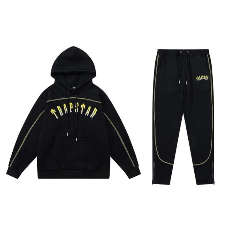 

23SS London Towel Embroidery Trapstar Hoodie Men Women EU Size 100% Cotton Trapstar Sweatshirt Hip Hop Autumn Winter Kanye West
