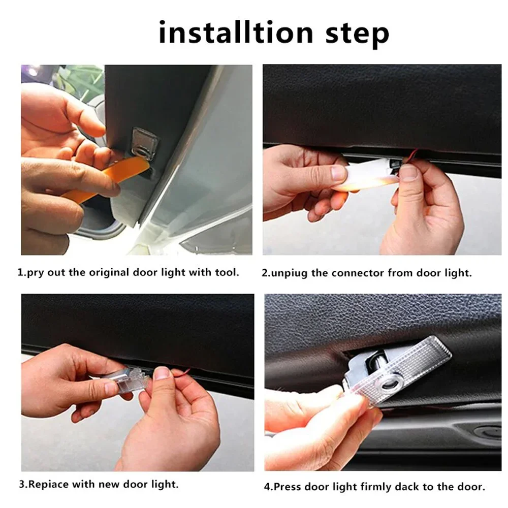 2pcs car Led welcome light Sline quttro projection lamp is suitable for Audi A3A4B8A7A5Q5 B7B6B9RSQ3 Q7S3 S4 S5 S6 badge light.