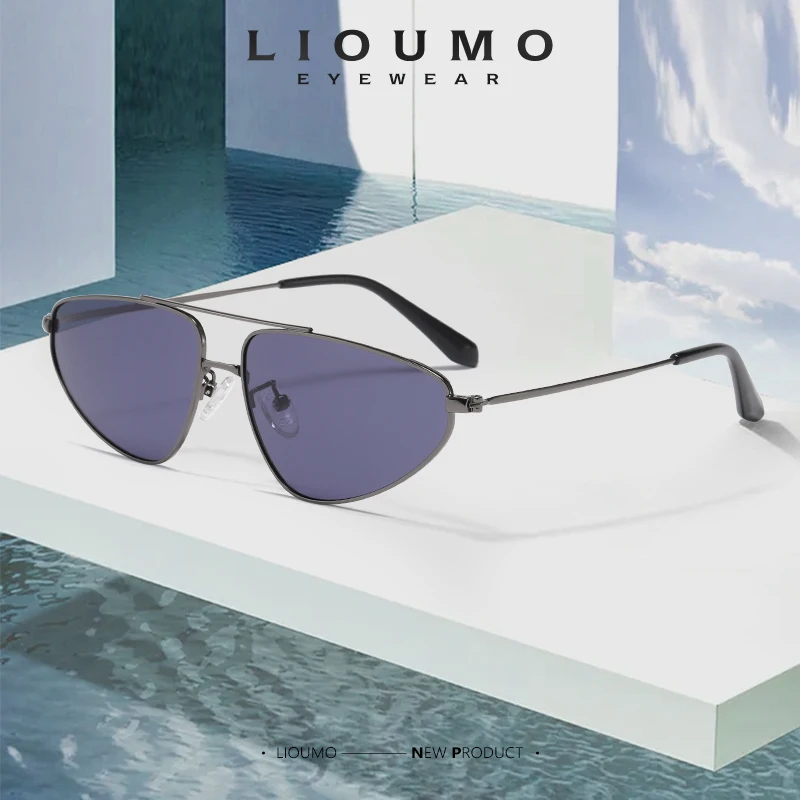 

LIOUMO Fashion New Triangle Design Cat Eye Glasses Polarized Sunglasses Women Men Driving Goggle Trendy Shade lunette de soleil