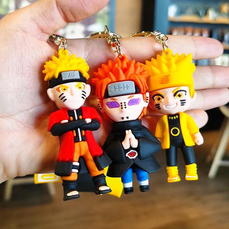 

Naruto Cute Doll Pendant Anime Figures Nine Tailed Mode Pain Yahiko Fashion Backpack Keychain Bag Keyring Pendant Birthday Gifts