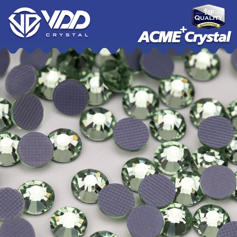

VDD Chrysolite AAAAA Top Quality Glass Rhinestones Crystal Hot Fix Flatback Strass Glitter Stones DIY Fabric Clothes Decoration
